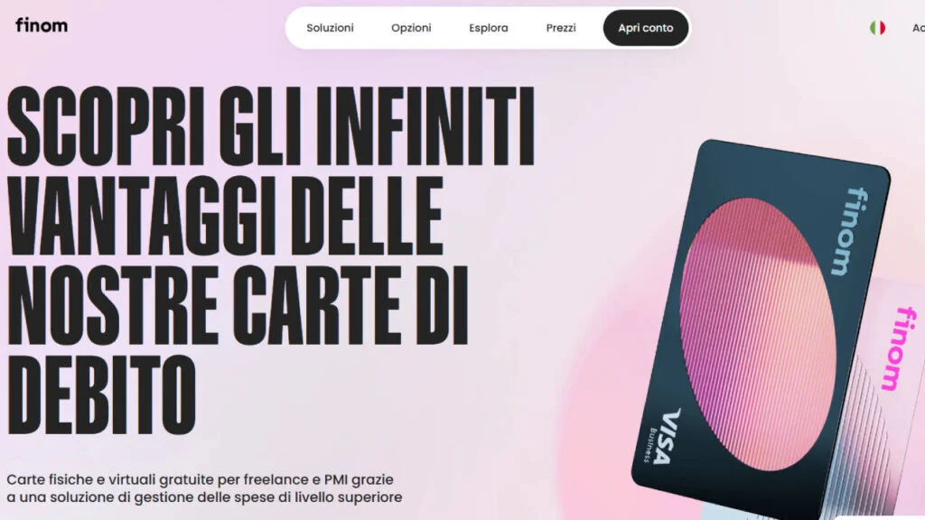 Schermata del sito di Carta virtuale Finom