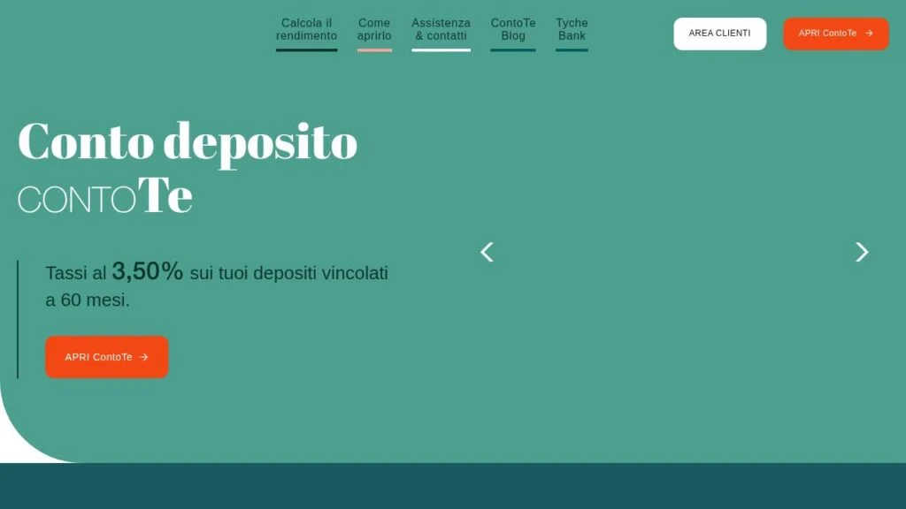 Schermata del sito di ContoTe
