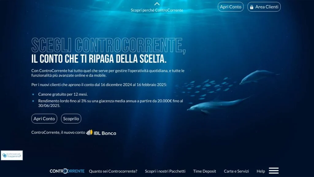 Schermata del sito di Controcorrente Straordinario