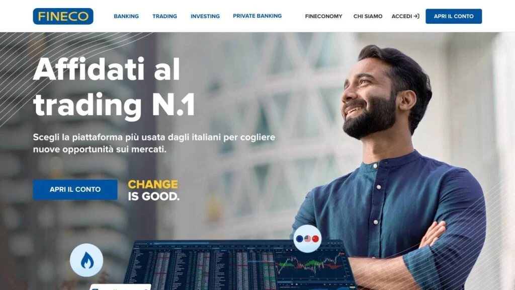 Schermata del sito di Fineco Trading