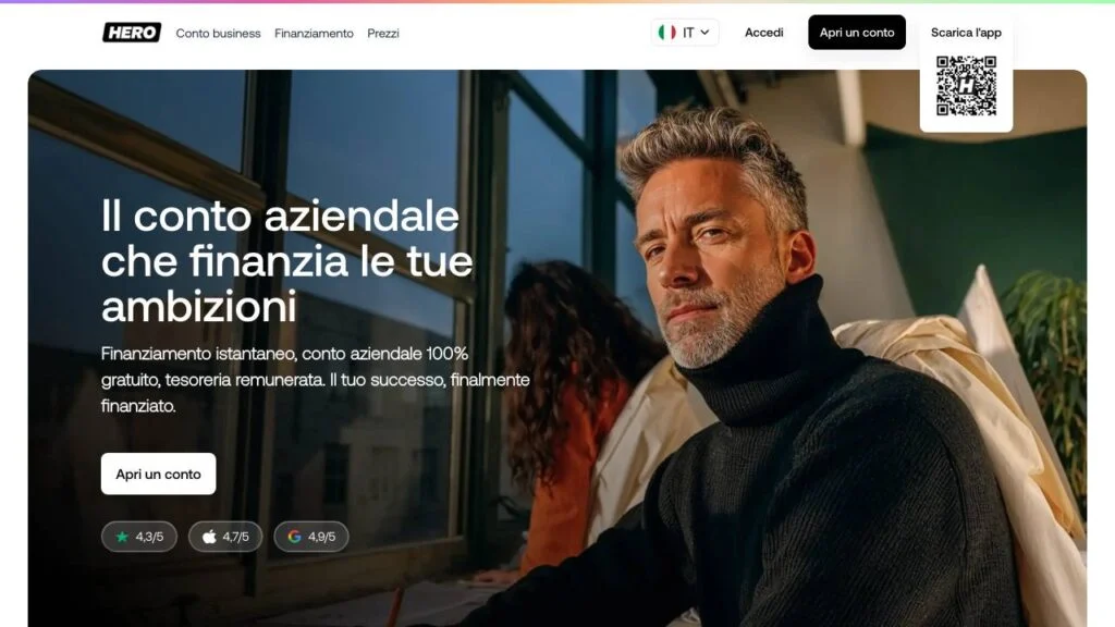 Schermata del sito di Heropay