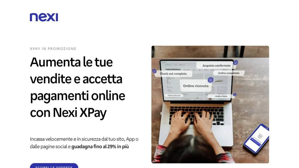 Schermata del sito di Nexi XPay POS virtuale
