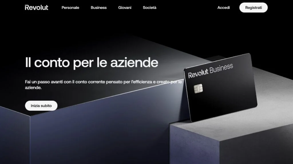 Schermata del sito di Revolut Business Basic