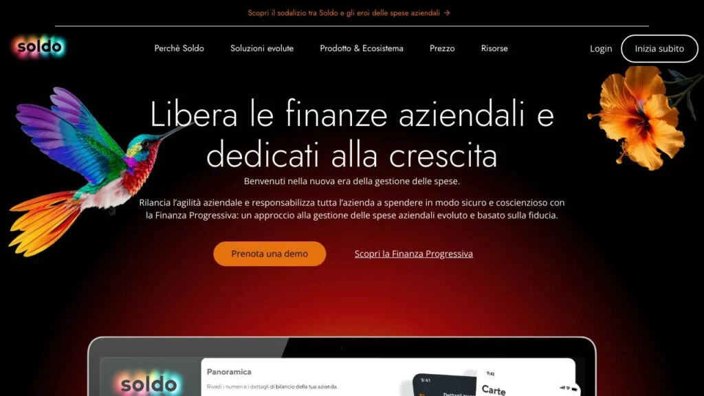 Schermata del sito di Soldo