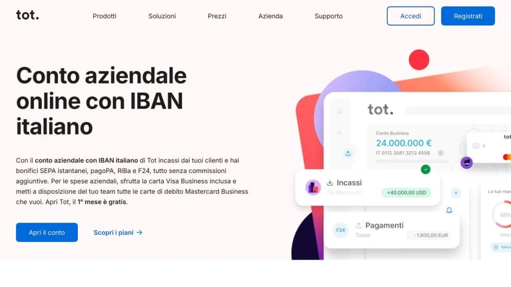 Schermata del sito di Tot Premium