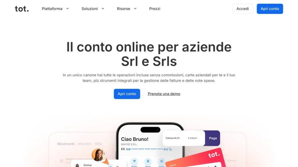 Schermata del sito di Tot Smart