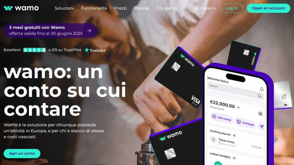 Schermata del sito di Wamo Grow